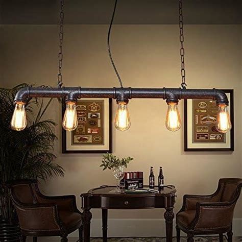 Vintage R Tro Suspension Lustre Industriel Plafonniers E R Tro Tube D