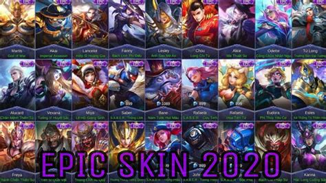 MOBILE LEGENDS ALL EPIC SKIN 2020 MLBB YouTube