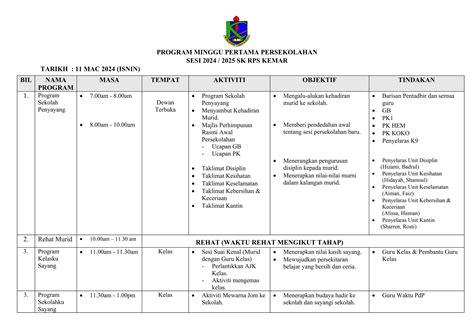 Program Minggu Pertama Persekolahan 2024pdf