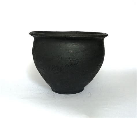 Home Hobby Old Black Pottery Vase Wabi Sabi Pottery Primitive Vessel