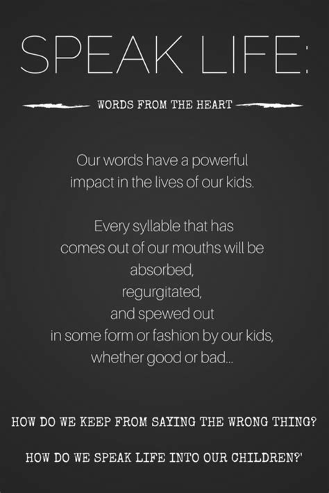 Speak Life: Words from the Heart | Creating a Great Day