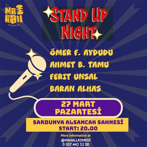 Komedi Mahall Stand Up Show 27 Mart 2023 Sardunya Alsancak Izmirmag