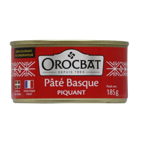 Pâté Basque piquant OROCBAT la boite de 185 g à Prix Carrefour