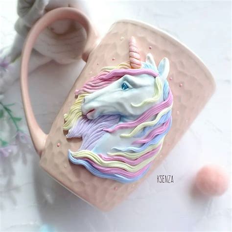 Всем волшебных выходных! 🦄🦄🦄 Кружка сделана на заказ. #полимернаяглина ...