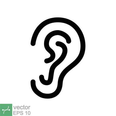 Ear Icon Simple Outline Style Listen Hear Deaf Human Sense