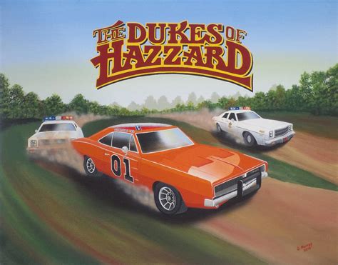 Dukes of Hazzard Chase Painting by Gregory Murray