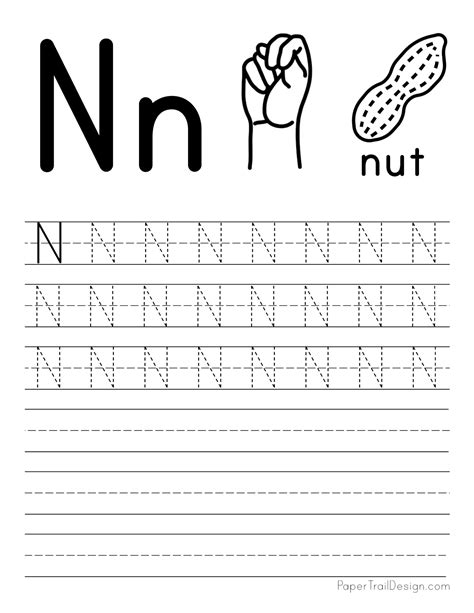 Free Tracing Letter N Worksheet Worksheets Library