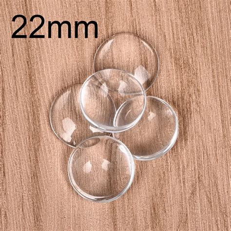 Pcs Lot Mm Round Cabochons Transparent Glass Clear Flat Back For