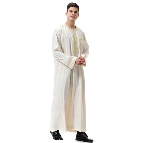 New Arrival Male Thobe Islamic Men Clothing Robe Thawb Jubbah Dubai