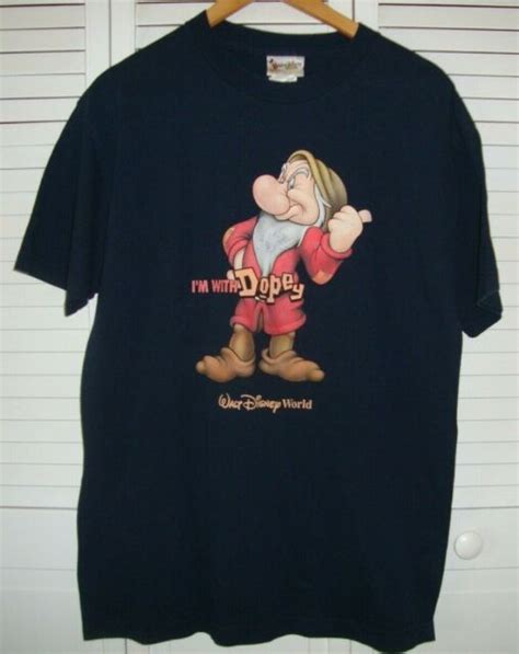 Walt Disney World Mens Grumpy Dwarf I M With Dopey Dwarfs T Shirt Tee L