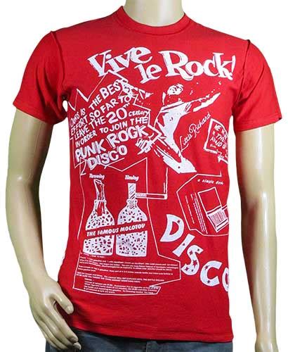 Vive le Rock red t-shirt with white print – Sexy Hooligans