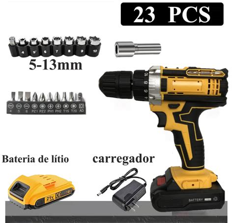 Parafusadeira Furadeira V De Impacto Duas Baterias Recarreg Veis
