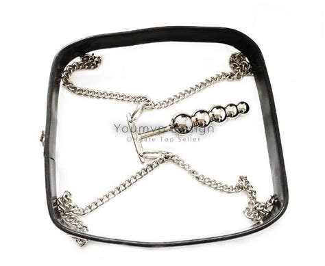 Stainless Steel Female Chastity Belt With Anal Plug Balls Metal Chastity Device Pant Fetish