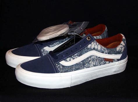 Vans Pro Ultracush Hd Shibori Indigo Batiks Suede Canvas Shoes Laces