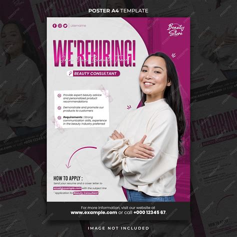 Premium PSD | Employees Wanted Poster A4 or Banner Template