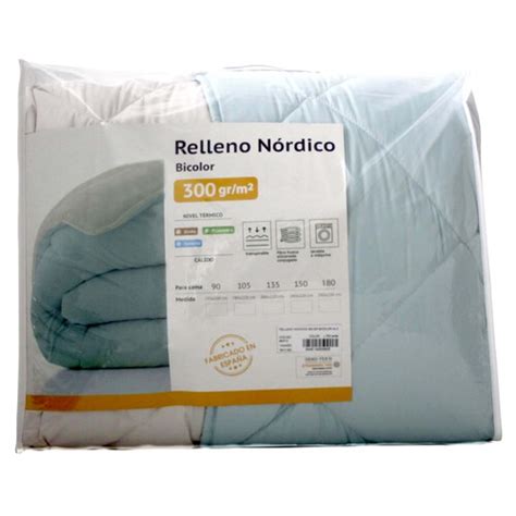 Relleno nórdico de fibra bicolor reversible para cama de 135cm 300g m²