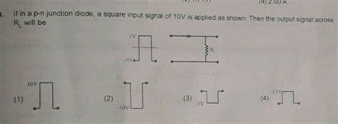 If In A P N Junction Diode A Square Input Signal Of V Is Applied