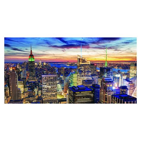 Stampa Su Tela New York Skyline Sunset 100x50 Cm Leroy Merlin