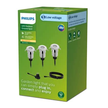 Pack Spot De Sol Philips GardenLink Spore 24V Noir 3pcs