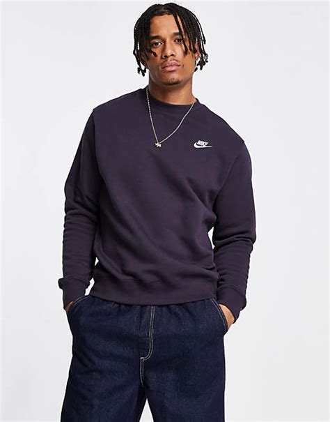 Nike Club Crew Neck Sweatshirt In Cave Purple Asos