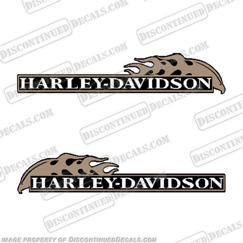 Harley Davidson Motorcycle Decal - Gold Flames and Eagle