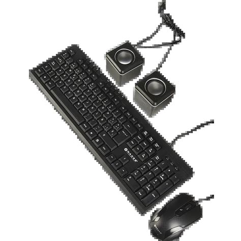 Kit En Teclado Mouse Y Bocinas Naceb Na Al Mbrico Usb Negro