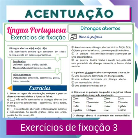 Acentua O Exerc Cios De Fixa O Li O Pr Tica