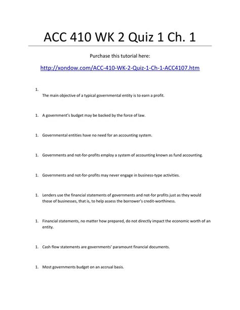 Acc 410 Week 2 Quiz 1 Ch 1 Strayer University New By Xondow Issuu