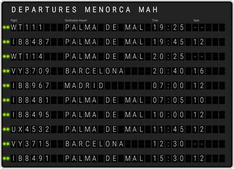 Menorca Airport Departures [MAH] Flight Schedules & departure