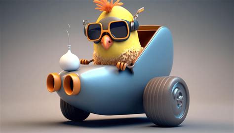 Cool Chicken Racer Revving Up In A Tuned Toy Car 24064673 Stock Photo