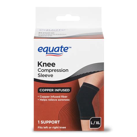 Equate Unisex Copper Infused Knee Support Sleeve L Xl Compression