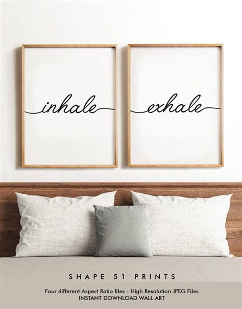 Inhale Exhale Print Set Of 2 Prints Breathe Yoga Pilates Etsy Yoga