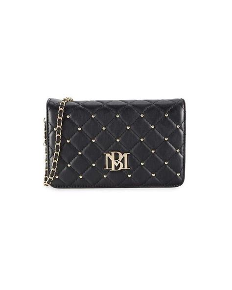 Badgley Mischka Studded Diamond Quilted Crossbody Bag In Black Lyst