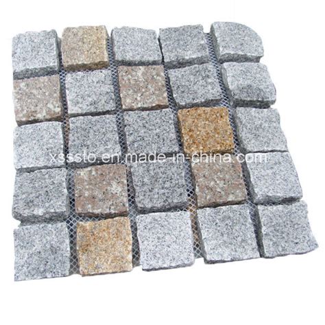 Granite Paving Stone On Mesh For Outdoor Chinese Granite Cube Stones