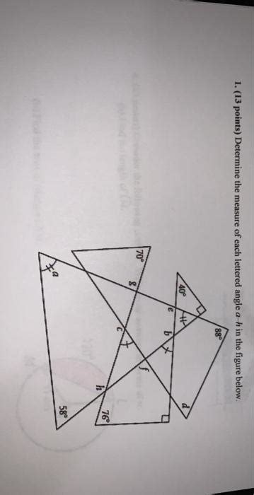 Solved Points Determine The Measure Of Each Lettered Chegg