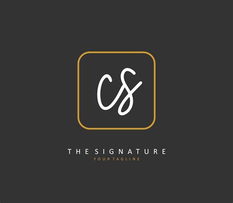 C S Cs Initiale Brief Handschrift Und Unterschrift Logo Ein Konzept