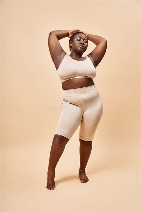 Plus Size African American Model In Stock Image Image Of Lingerie Trendy 309305441