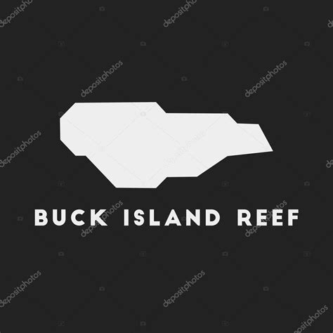 Icono Del Arrecife De Buck Island Mapa De La Isla Sobre Fondo Oscuro