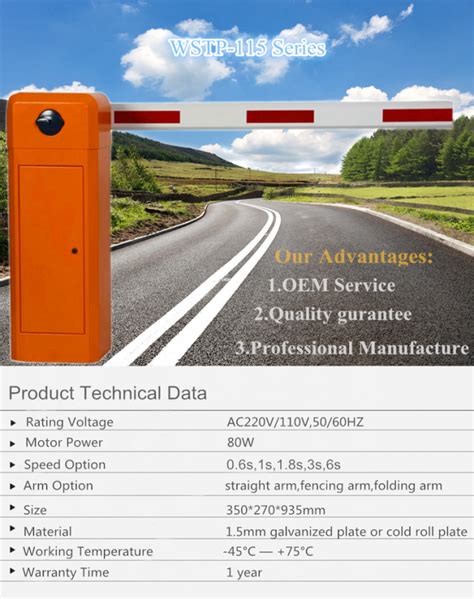 Boom Traffic Barrier Gate With Photocell Sensors Automatic Car