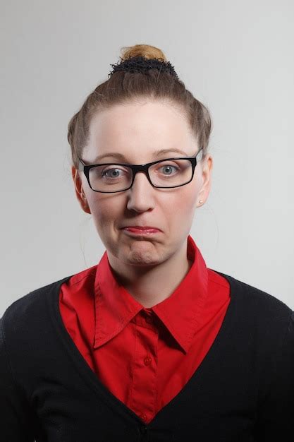 Premium Photo Portrait Of Displeased Upset Female Frowns Face