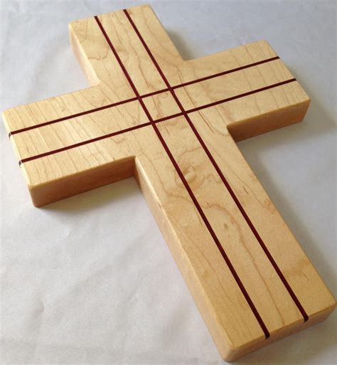 Maple Cross With Purpleheart Inlay Cross Wood Cross Maple Etsy