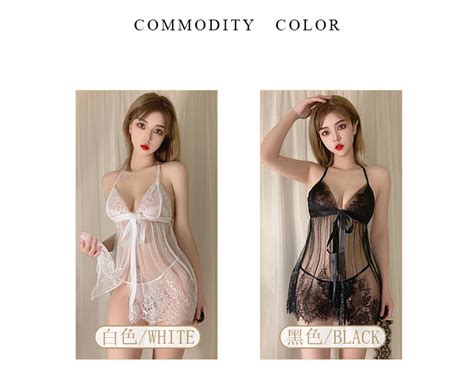 Sexy Women Nighties Sheer Mesh Lace Hem Lace Up Strap Split Night Dress And One Piece Bikini
