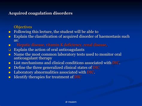 Ppt Acquired Coagulation Disorders Powerpoint Presentation Free