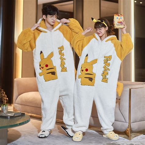 Pikachu Onesie Pajamas Cartoon Matching Pajamas For Couples