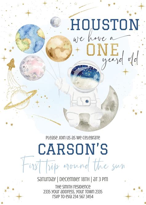 Editable Planet Birthday Invitation. Outer Space Invitation. | Etsy