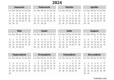 Printable Calendar 2024 Romanesc Pdf Printable Calendar 2024