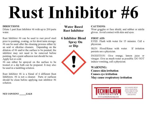 RUST INHIBITOR #6 — TECHNICHEM