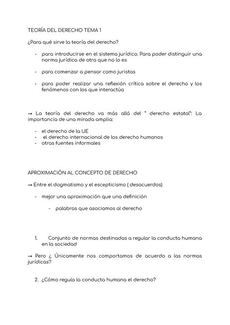 Teor A Del Derecho Tema Y Teor A Del Derecho Tema Para Qu