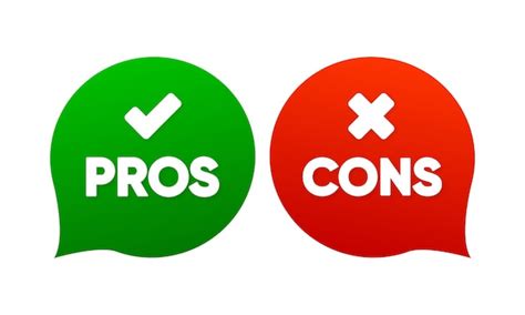 Premium Vector Pros Cons In Flat Style Green And Red Flat Icons