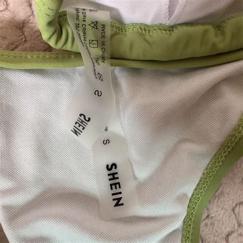 Green Two Piece Bikini With Chain Links On Bra Depop
